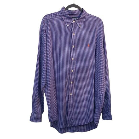Ralph Lauren Mens XL Gingham Button Down Shirt Classic Fit Preppy Office Pony - Picture 1 of 11